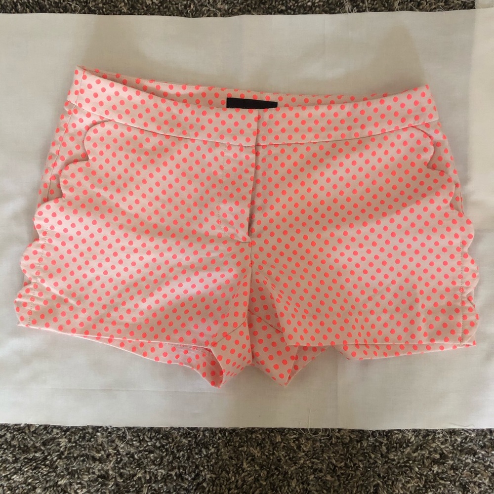 J. CREW polka dot scalloped shorts